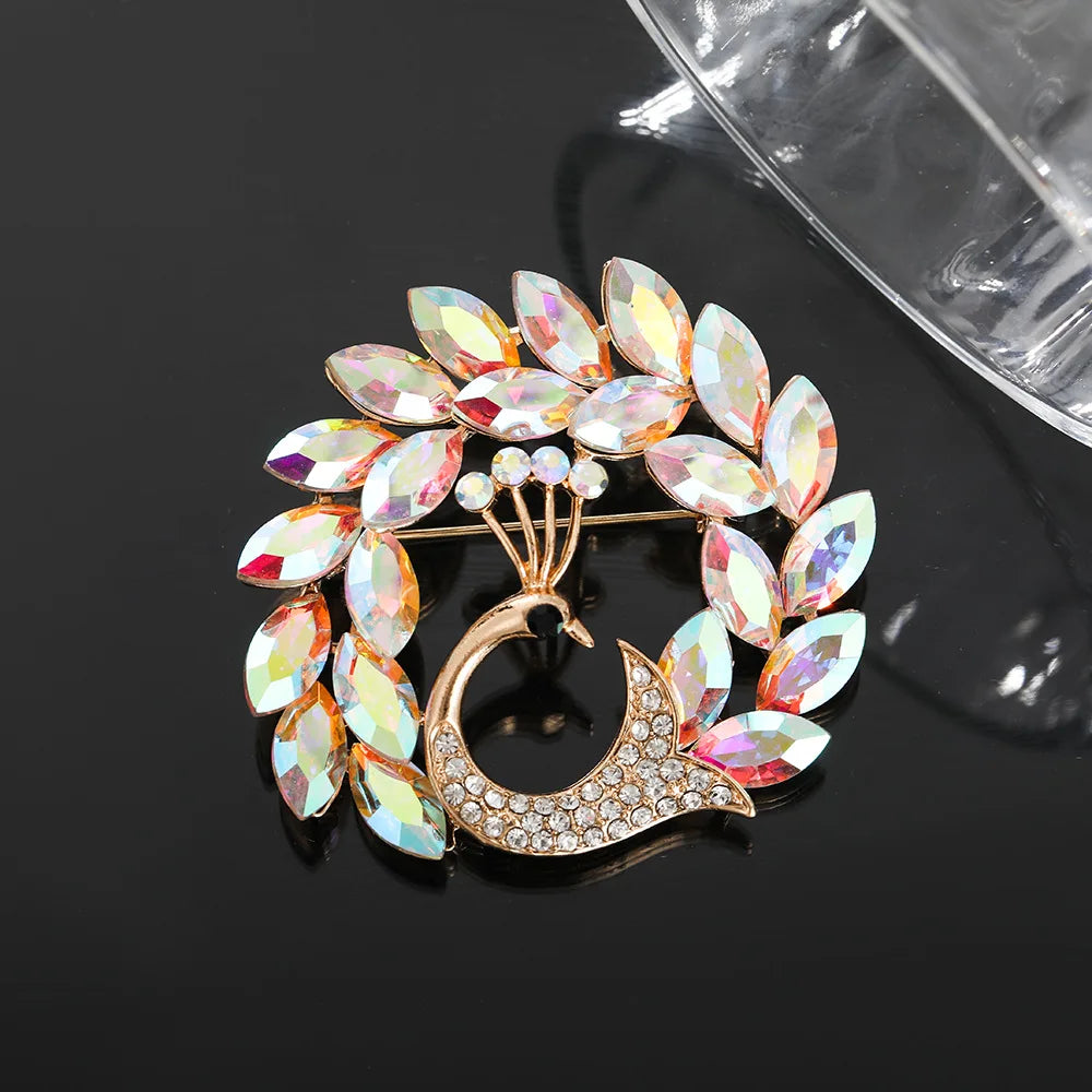 Elegant Colored Crystal Flower Brooches for Women - Jóias Finas - Broche Luxo em Cristal Colorido - Zirconia