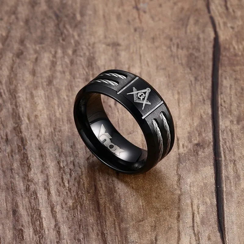 Freemason Accessory Men Jewelry . Rituals - Black Stainless Steel - Joia Masculina Maçônica – Acessório Ritualístico em Aço Inoxidável em Preto