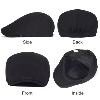 Vintage Flat Cap – Soft Cotton - French Beret for Men Classic-Casual Solid 'Newsman' Style - Boina Vintage Masculina – Algodão Macio – Estilo Francês Clássico-Casual – Modelo Sólido "Jornalista"