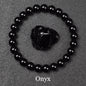 Men's Premium Natural Semi-Precious Stone Bracelet - Eye Colors Energy Collection - Bracelete Premium de Pedras Semi-Preciosas - Coleção Cores dos Olhos: Onyx, Obsidian, Jadeite, Tea-Crystal, Amazonite, Aquamarine