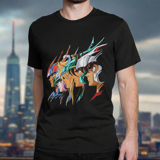 Saint Seiya – 100% Cotton Japanese Anime T-Shirt - Camisetas de Anime Japonês Cavaleiros do Zodíaco, 100% Algodão Multi Cores| Tamanhos