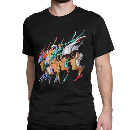 Saint Seiya – 100% Cotton Japanese Anime T-Shirt - Camisetas de Anime Japonês Cavaleiros do Zodíaco, 100% Algodão Multi Cores| Tamanhos