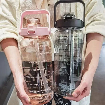 Massive Premium Travel Hydration Bottle - 2L - Garrafa Premium de Hidratação para Viagem - 2L - Formato Enorme