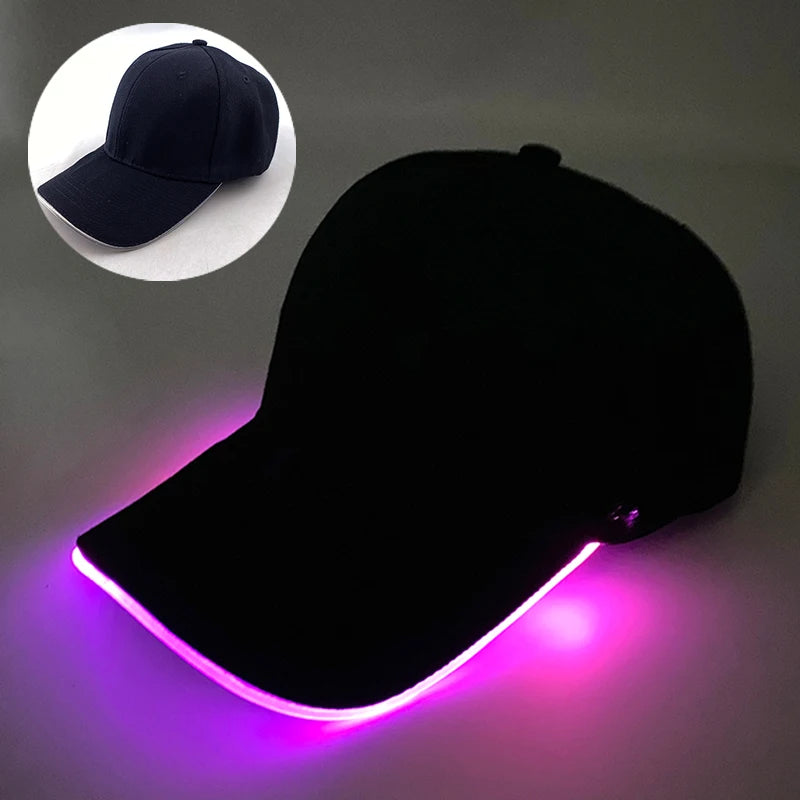 LED Lighted Up Baseball Cap - Adjustable -  Boné Futurista Led - Ciclismo - Esportes Noturnos - Ajustável