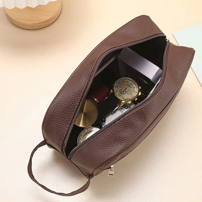 Synthetic Leather Men's Office-Toiletry Private Hand Bag. Necessaire Masculina Couro Sintético À Prova D'Água Alta Qualidade - Para Toiletries e Escritório.
