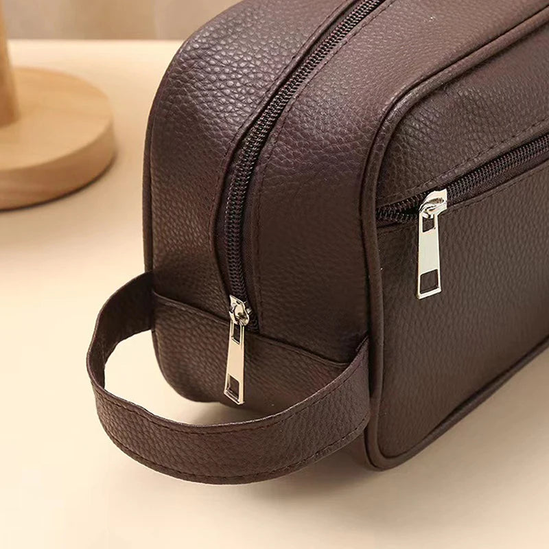 Synthetic Leather Men's Office-Toiletry Private Hand Bag. Necessaire Masculina Couro Sintético À Prova D'Água Alta Qualidade - Para Toiletries e Escritório.