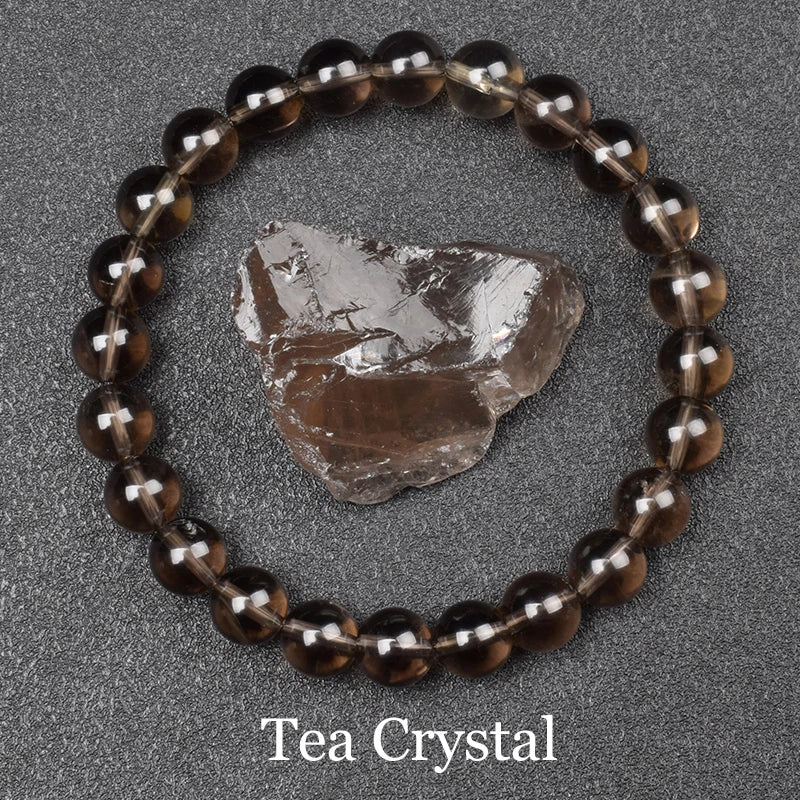 Men's Premium Natural Semi-Precious Stone Bracelet - Eye Colors Energy Collection - Bracelete Premium de Pedras Semi-Preciosas - Coleção Cores dos Olhos: Onyx, Obsidian, Jadeite, Tea-Crystal, Amazonite, Aquamarine