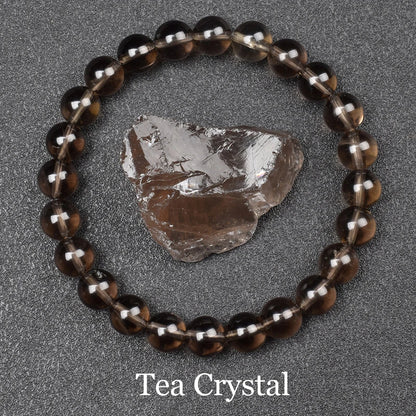 Men's Premium Natural Semi-Precious Stone Bracelet - Eye Colors Energy Collection - Bracelete Premium de Pedras Semi-Preciosas - Coleção Cores dos Olhos: Onyx, Obsidian, Jadeite, Tea-Crystal, Amazonite, Aquamarine