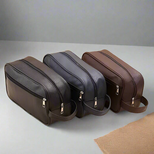 Synthetic Leather Men's Office-Toiletry Private Hand Bag. Necessaire Masculina Couro Sintético À Prova D'Água Alta Qualidade - Para Toiletries e Escritório.