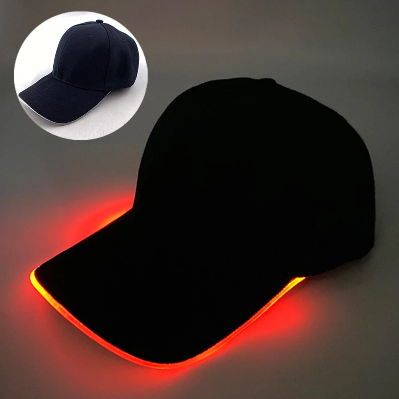 LED Lighted Up Baseball Cap - Adjustable -  Boné Futurista Led - Ciclismo - Esportes Noturnos - Ajustável