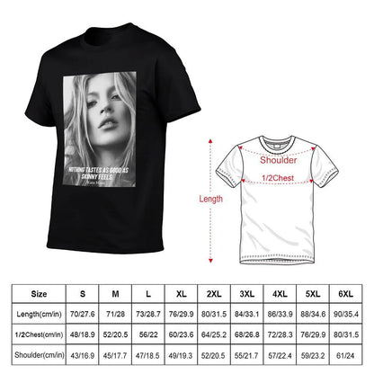 Kate Moss Famous Skinny Quote T-Shirt Vintage / Famosa Frase-Magreza: Camisa Kate Moss - Algodão