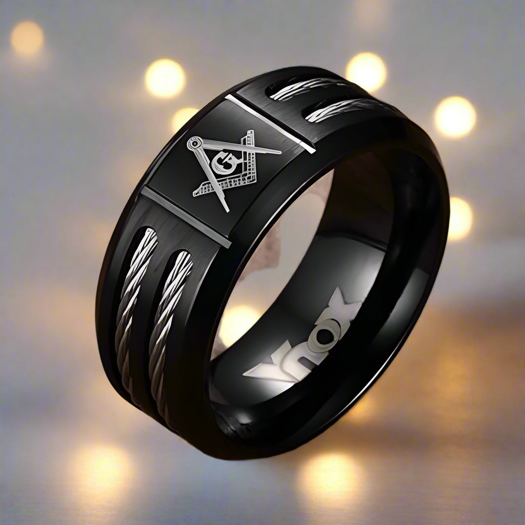 Freemason Accessory Men Jewelry . Rituals - Black Stainless Steel - Joia Masculina Maçônica – Acessório Ritualístico em Aço Inoxidável em Preto
