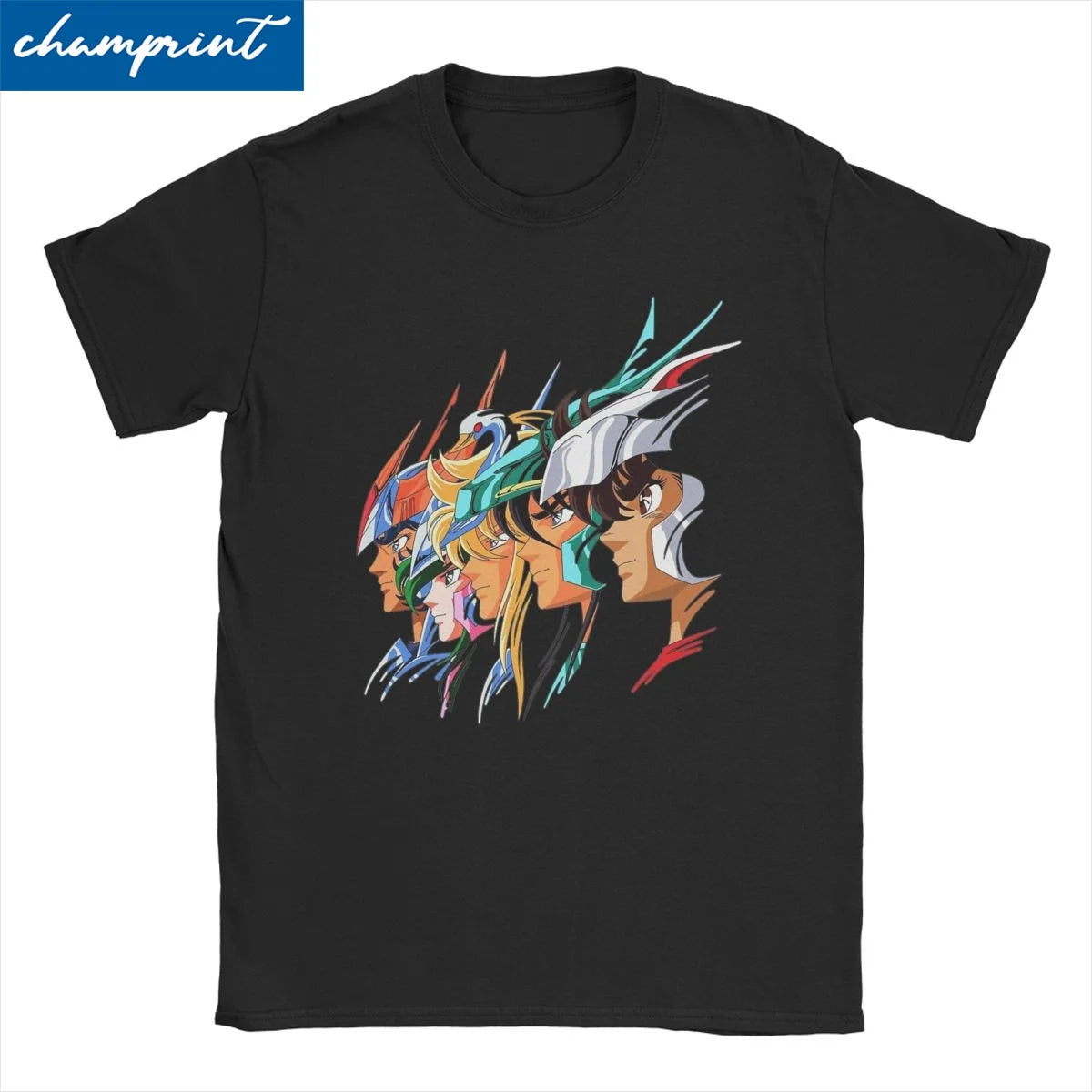 Saint Seiya – 100% Cotton Japanese Anime T-Shirt - Camisetas de Anime Japonês Cavaleiros do Zodíaco, 100% Algodão Multi Cores| Tamanhos