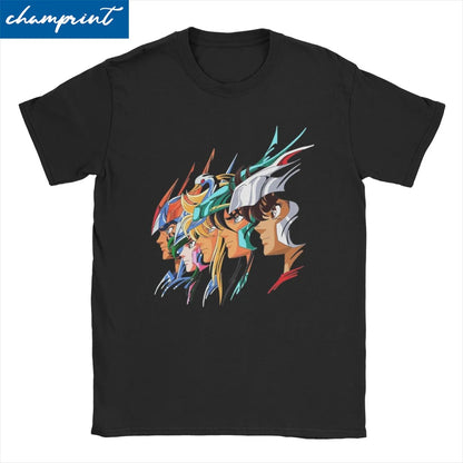 Saint Seiya – 100% Cotton Japanese Anime T-Shirt - Camisetas de Anime Japonês Cavaleiros do Zodíaco, 100% Algodão Multi Cores| Tamanhos