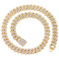 Link Chain – Rhinestone Miami Hip Hop Necklace for Men - Corrente Cuban 2 Fileiras com Strass – Estilo Miami Hip Hop