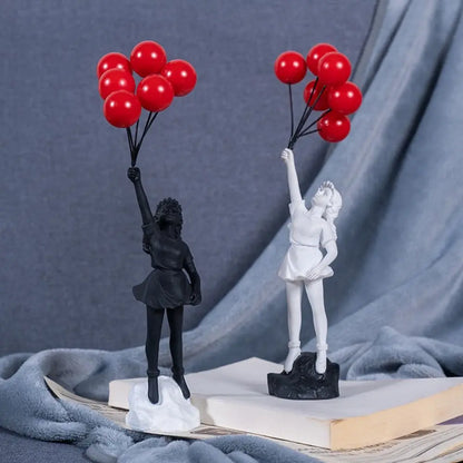 Art Replica Banksy Sculpture Flying Balloon to Home-Office - Replica Célebre do Artista Britânico Bansky - Peça de Arte Versão: Balão Voador
