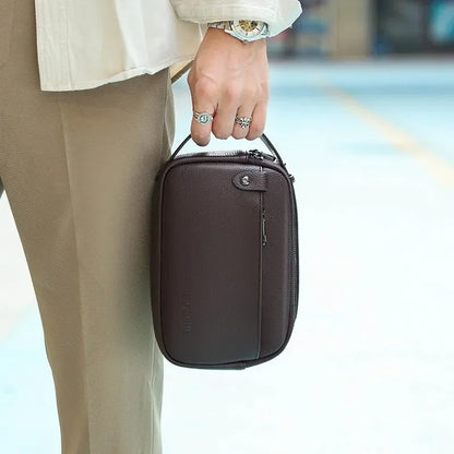 Genuine Leather Black or Brown Handbag Men's. Necessaire Masculina - Alta Qualidade - Couro genuíno - Casual.