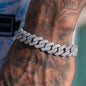 Link Cuban Chain Bracelets for Men Rhinestones Miami Hip Hop Jewelry  - Estilo Miami Hip Hop Pulseira Diamante Artificial Estruturada Fortificada