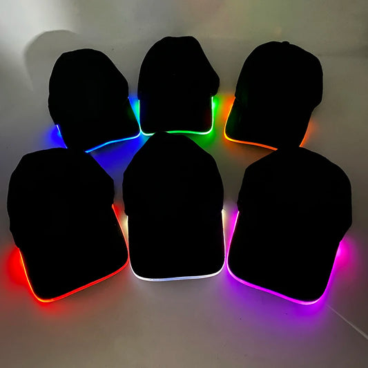 LED Lighted Up Baseball Cap - Adjustable -  Boné Futurista Led - Ciclismo - Esportes Noturnos - Ajustável