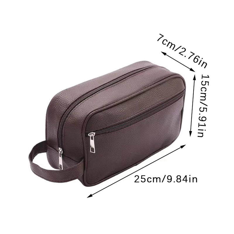 Synthetic Leather Men's Office-Toiletry Private Hand Bag. Necessaire Masculina Couro Sintético À Prova D'Água Alta Qualidade - Para Toiletries e Escritório.
