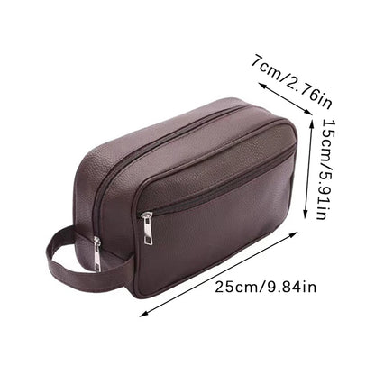 Synthetic Leather Men's Office-Toiletry Private Hand Bag. Necessaire Masculina Couro Sintético À Prova D'Água Alta Qualidade - Para Toiletries e Escritório.