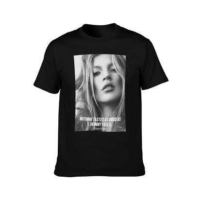 Kate Moss Famous Skinny Quote T-Shirt Vintage / Famosa Frase-Magreza: Camisa Kate Moss - Algodão