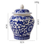 Chinese Ceramic Ginger Jar Decorative Blue and White Flower Vase - Jarro Azul e Branco de Porcelana Chinesa Tradicional Qinghua