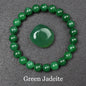 Men's Premium Natural Semi-Precious Stone Bracelet - Eye Colors Energy Collection - Bracelete Premium de Pedras Semi-Preciosas - Coleção Cores dos Olhos: Onyx, Obsidian, Jadeite, Tea-Crystal, Amazonite, Aquamarine