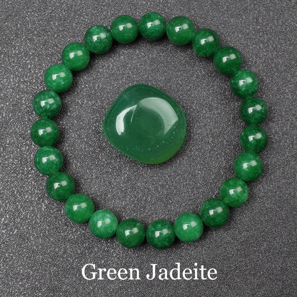 Men's Premium Natural Semi-Precious Stone Bracelet - Eye Colors Energy Collection - Bracelete Premium de Pedras Semi-Preciosas - Coleção Cores dos Olhos: Onyx, Obsidian, Jadeite, Tea-Crystal, Amazonite, Aquamarine