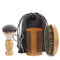 Beard Brush Set Kit - Face Hair Style - Quality Wood - Kit Amadeirado Portátil de Barba-Bigode Vintage - 2 Versões: Navalha/Pincel