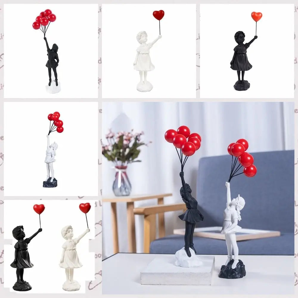 Art Replica Banksy Sculpture Flying Balloon to Home-Office - Replica Célebre do Artista Britânico Bansky - Peça de Arte Versão: Balão Voador