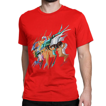 Saint Seiya – 100% Cotton Japanese Anime T-Shirt - Camisetas de Anime Japonês Cavaleiros do Zodíaco, 100% Algodão Multi Cores| Tamanhos