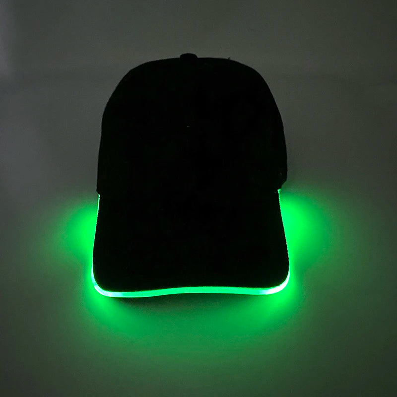 LED Lighted Up Baseball Cap - Adjustable -  Boné Futurista Led - Ciclismo - Esportes Noturnos - Ajustável