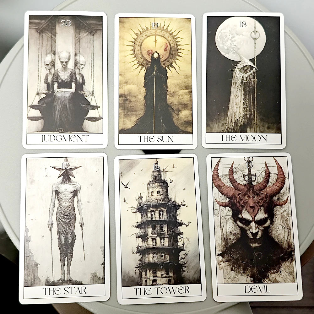Tarot Deck Horror Style 78 Cards - Jogo de Tarot Gótico - Tema Horror - 78 Cartas - Alta Qualidade