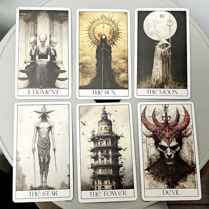 Tarot Deck Horror Style 78 Cards - Jogo de Tarot Gótico - Tema Horror - 78 Cartas - Alta Qualidade