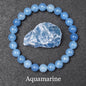 Men's Premium Natural Semi-Precious Stone Bracelet - Eye Colors Energy Collection - Bracelete Premium de Pedras Semi-Preciosas - Coleção Cores dos Olhos: Onyx, Obsidian, Jadeite, Tea-Crystal, Amazonite, Aquamarine