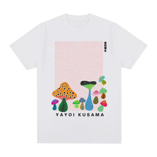 Art Pumpkin Mushroom Yayoi Kusama Vintage T-Shirt Clothing Unique Cotton - Camisa Unisex Arte Abóbora Cogumelo Yayoi Kusama Vintage - Algodão Alta Qualidade - Respirável