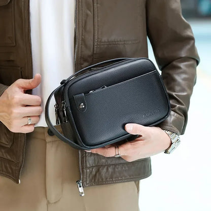 Genuine Leather Black or Brown Handbag Men's. Necessaire Masculina - Alta Qualidade - Couro genuíno - Casual.