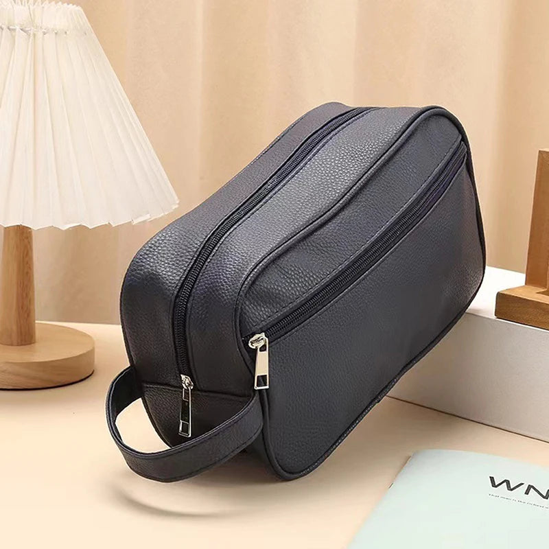 Synthetic Leather Men's Office-Toiletry Private Hand Bag. Necessaire Masculina Couro Sintético À Prova D'Água Alta Qualidade - Para Toiletries e Escritório.
