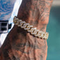 Link Cuban Chain Bracelets for Men Rhinestones Miami Hip Hop Jewelry  - Estilo Miami Hip Hop Pulseira Diamante Artificial Estruturada Fortificada
