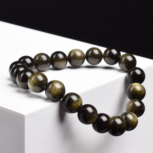 Men's Premium Natural Semi-Precious Stone Bracelet - Eye Colors Energy Collection - Bracelete Premium de Pedras Semi-Preciosas - Coleção Cores dos Olhos: Onyx, Obsidian, Jadeite, Tea-Crystal, Amazonite, Aquamarine