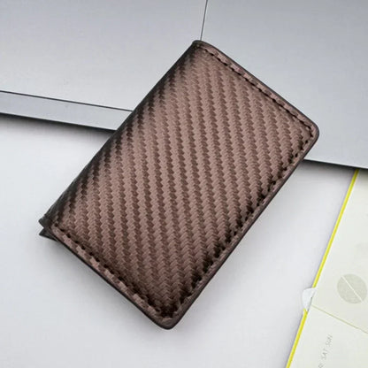 Minimalist Metal Wallet - Carteira Slim Pop-Up de Fibra de Carbono Masculina RFID Minimalista Preta