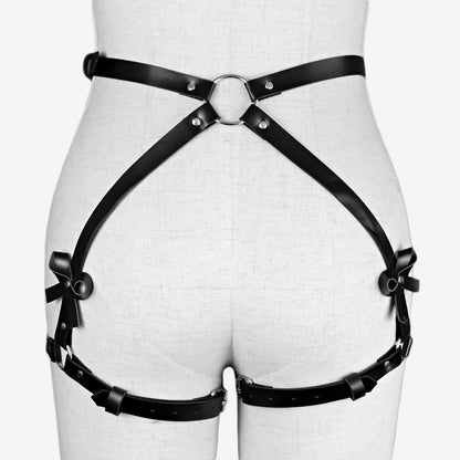 Erotic Leather Belt - Melodic Punk Buttocks Bondage - Strap Lingerie - Cinto Erótico de Couro – Estilo Punk Melódico para Nádegas – Lingerie com Tiras e Toque de Bondage