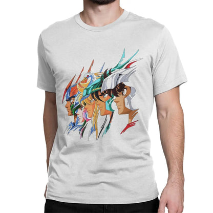 Saint Seiya – 100% Cotton Japanese Anime T-Shirt - Camisetas de Anime Japonês Cavaleiros do Zodíaco, 100% Algodão Multi Cores| Tamanhos