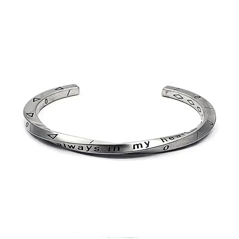 Bracelet - Stainless Steel - Delicate Silver/Black Jewelry - Braceletes Masculinos - Aço Inoxidável - Prata/Preto - Design Refinado