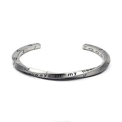 Bracelet - Stainless Steel - Delicate Silver/Black Jewelry - Braceletes Masculinos - Aço Inoxidável - Prata/Preto - Design Refinado