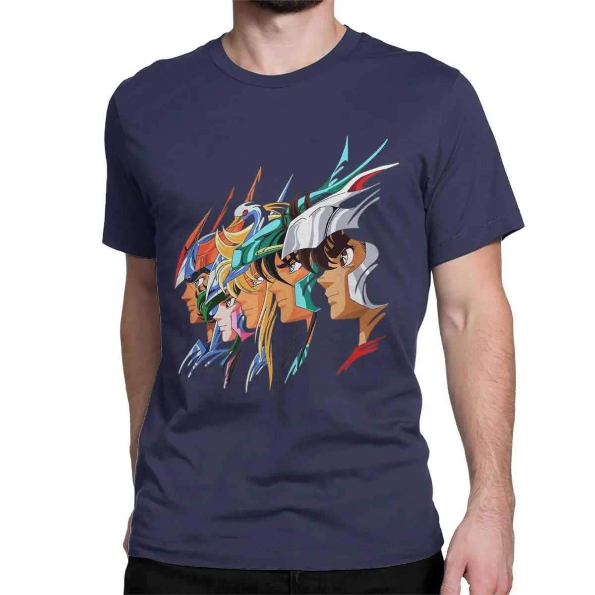 Saint Seiya – 100% Cotton Japanese Anime T-Shirt - Camisetas de Anime Japonês Cavaleiros do Zodíaco, 100% Algodão Multi Cores| Tamanhos