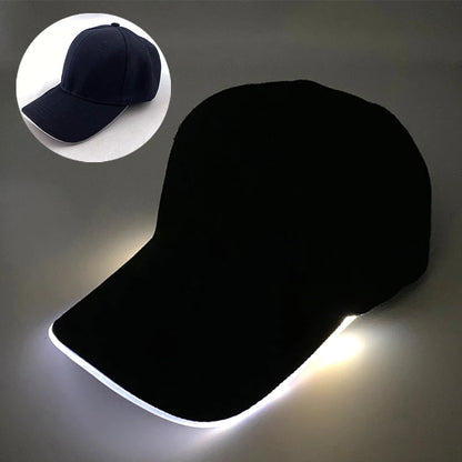 LED Lighted Up Baseball Cap - Adjustable -  Boné Futurista Led - Ciclismo - Esportes Noturnos - Ajustável