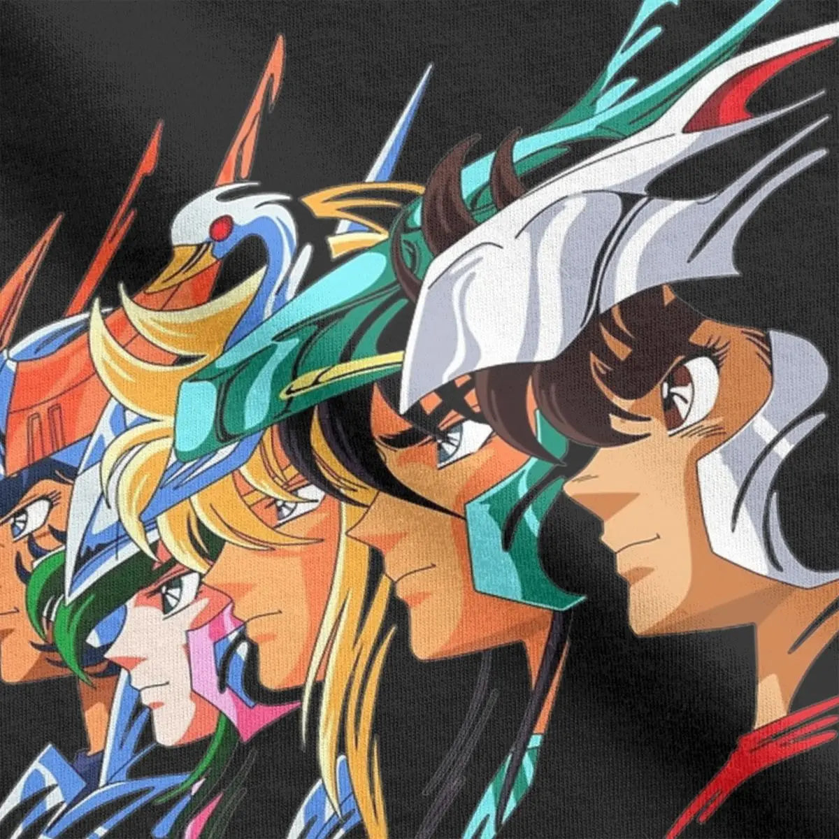 Saint Seiya – 100% Cotton Japanese Anime T-Shirt - Camisetas de Anime Japonês Cavaleiros do Zodíaco, 100% Algodão Multi Cores| Tamanhos