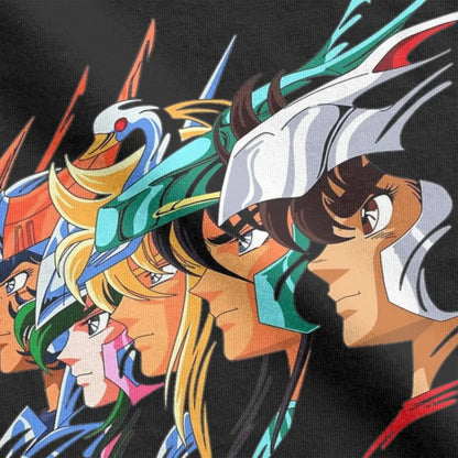 Saint Seiya – 100% Cotton Japanese Anime T-Shirt - Camisetas de Anime Japonês Cavaleiros do Zodíaco, 100% Algodão Multi Cores| Tamanhos